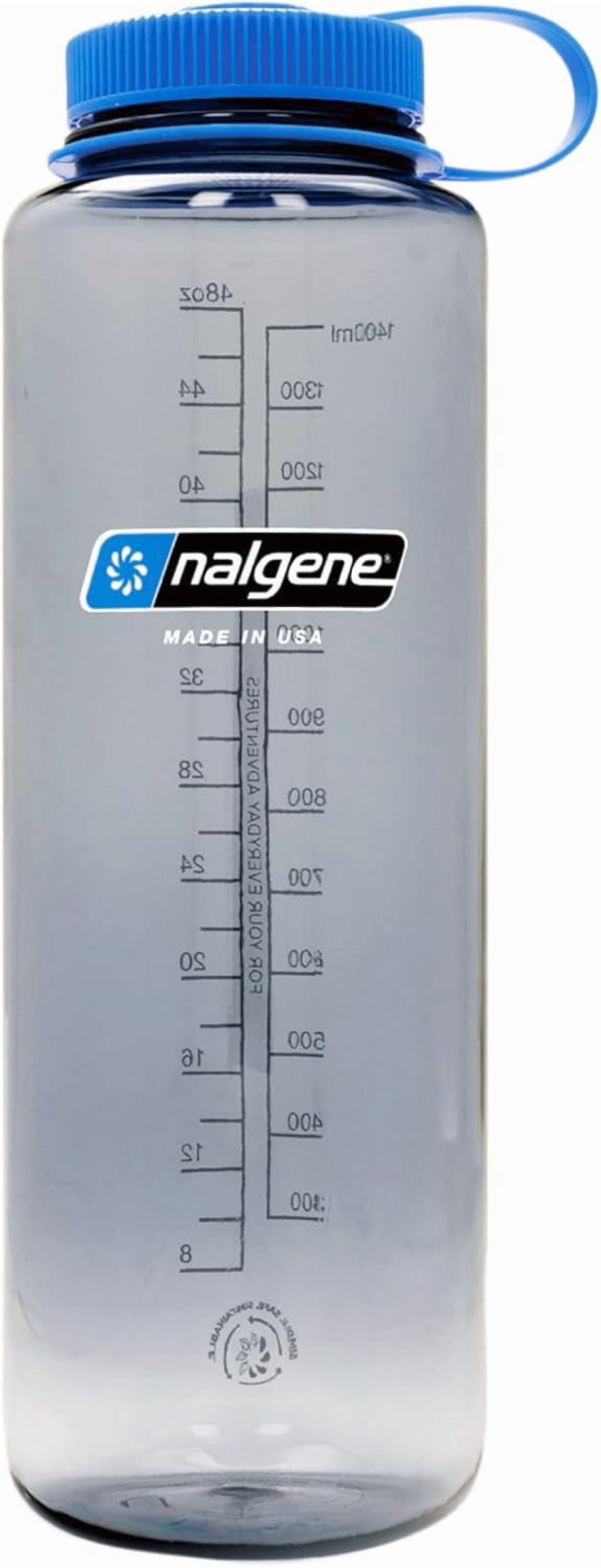 Nalgene Sustain Tritan BPA-Free Water  Made with Material Derived from 50% Plastic Waste (using ISCC certified mass balance), 48 OZ, Wide Mouth, Aubergine - K0LR