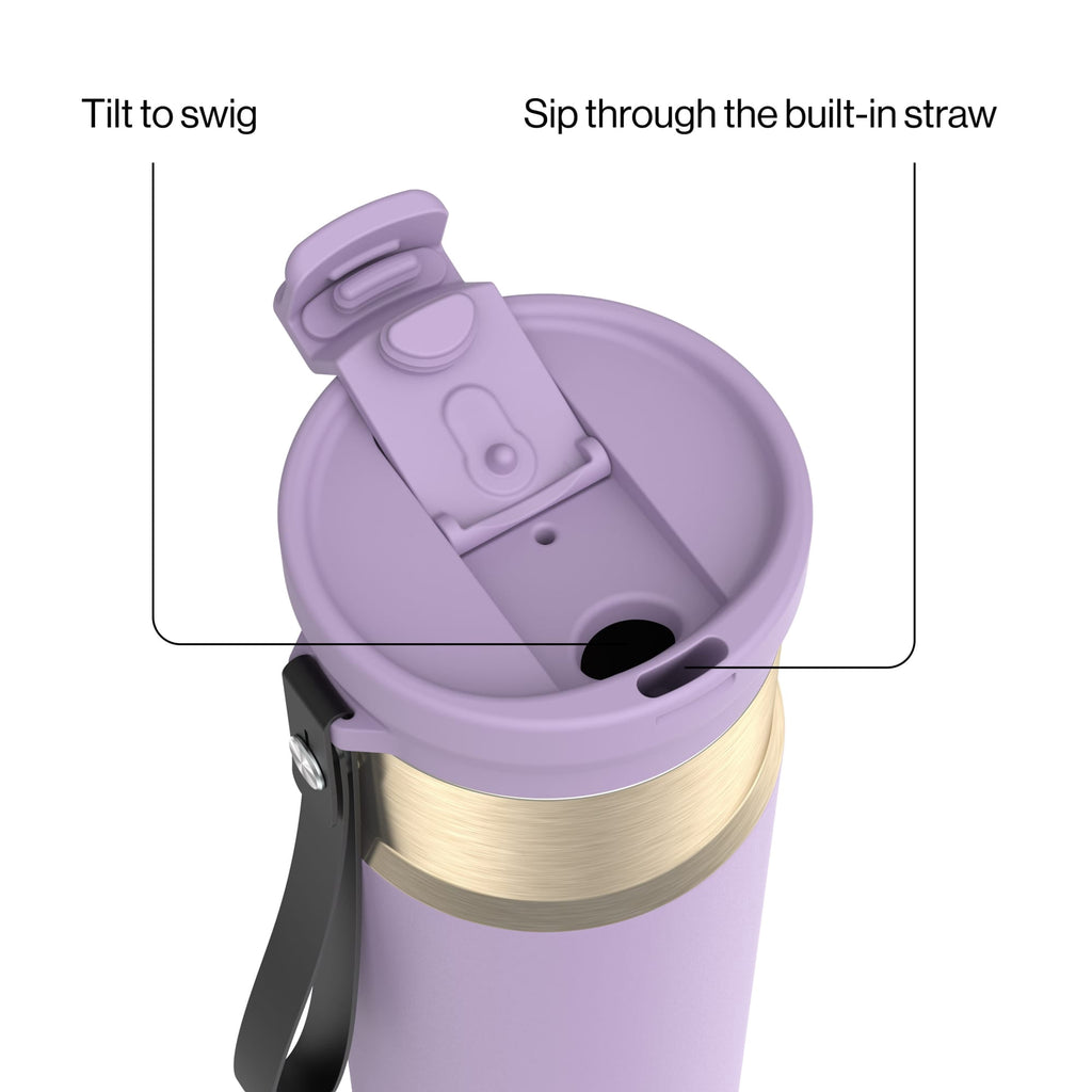 Contigo DualSip 24 oz Leakproof Insulated Water Bottle with Carrying Strap and 2-Way Lid - 9XU3