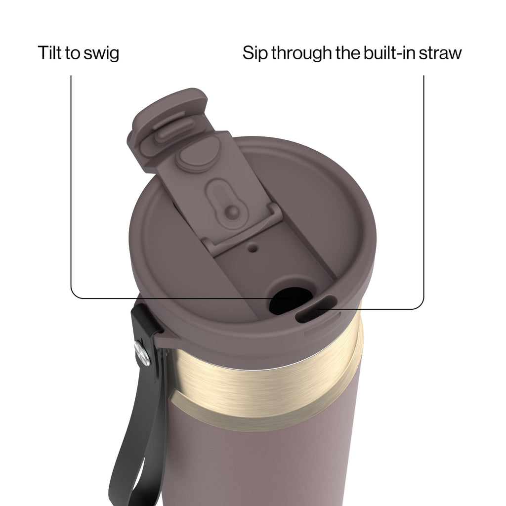 Contigo DualSip 24 oz Leakproof Insulated Water Bottle with Carrying Strap and 2-Way Lid - 9XU3