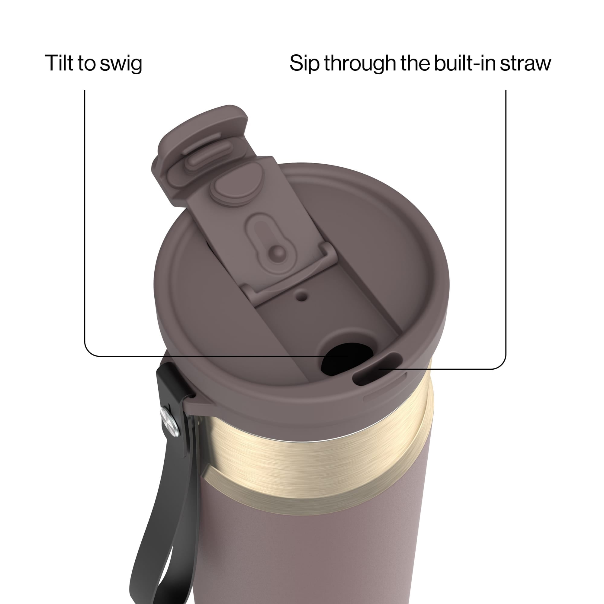 Contigo DualSip 24 oz Leakproof Insulated Water Bottle with Carrying Strap and 2-Way Lid - 9XU3