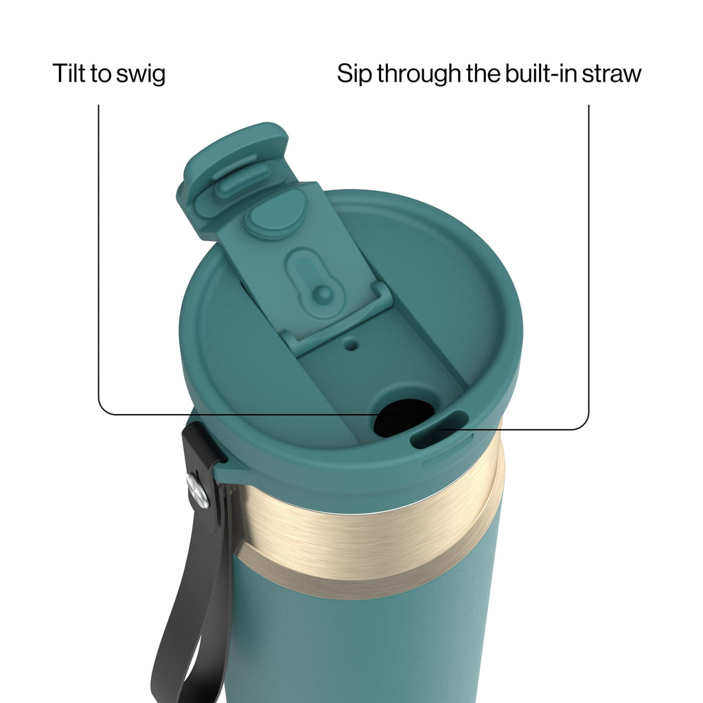 Contigo DualSip 24 oz Leakproof Insulated Water Bottle with Carrying Strap and 2-Way Lid - 9XU3