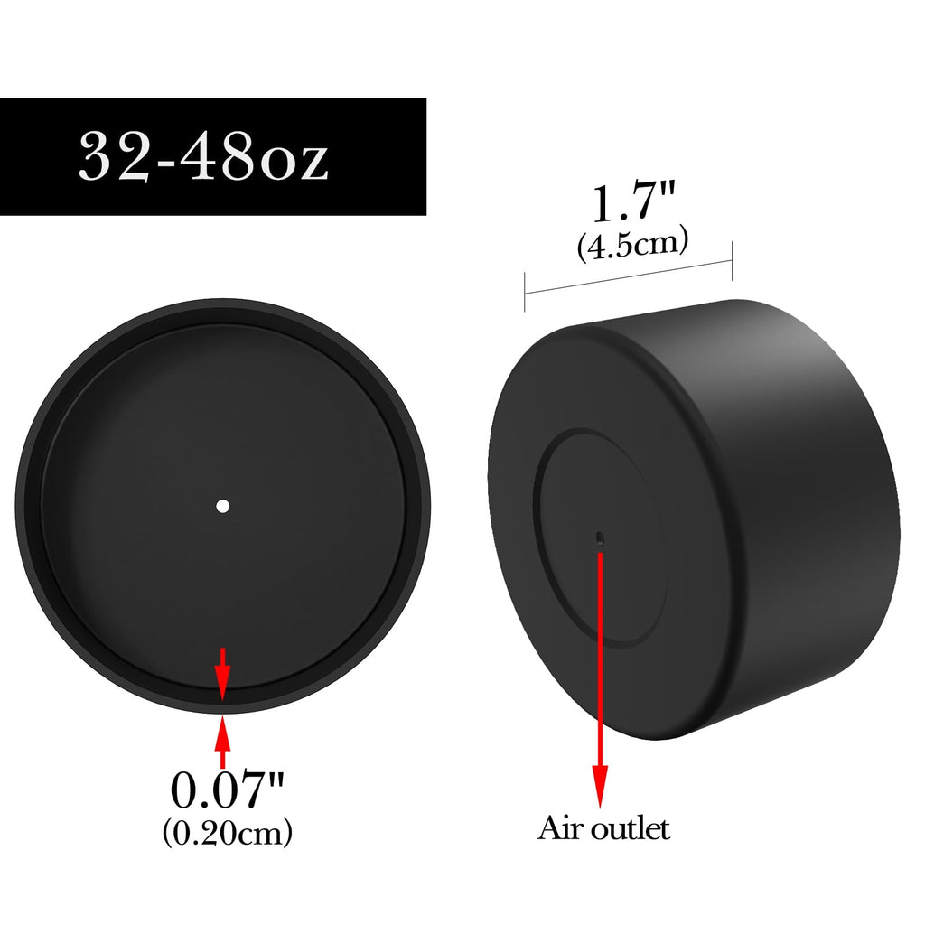 Linkidea 2 Pack Water Bottle Boot Compatible with Nalgene Sustain Wide Mouth 32oz/48oz, Narrow Mouth 32oz, Silicone Anti-Slip Bottle Bottom Bumper Protector (Black) - 3AG4