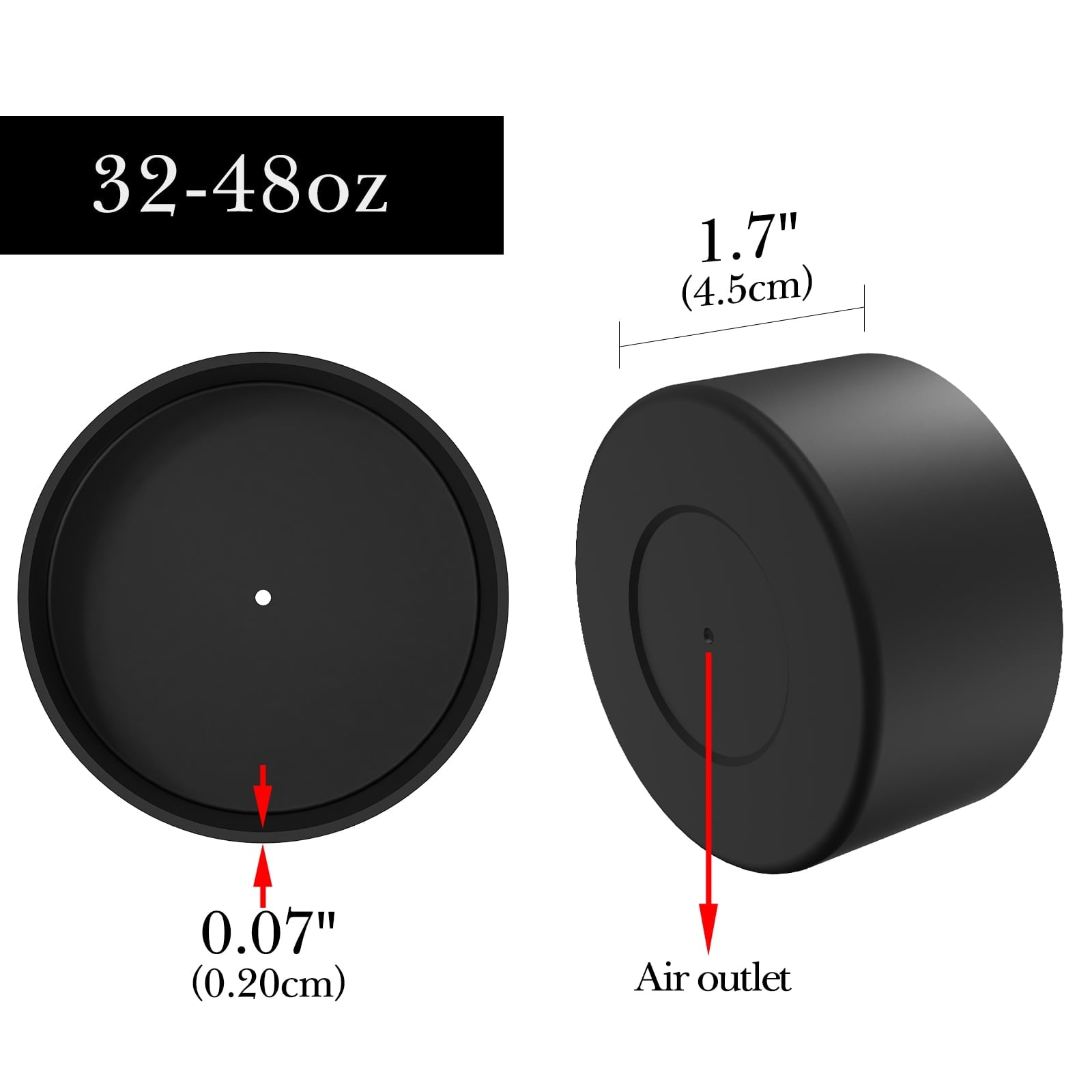 Linkidea 2 Pack Water Bottle Boot Compatible with Nalgene Sustain Wide Mouth 32oz/48oz, Narrow Mouth 32oz, Silicone Anti-Slip Bottle Bottom Bumper Protector (Black) - 3AG4