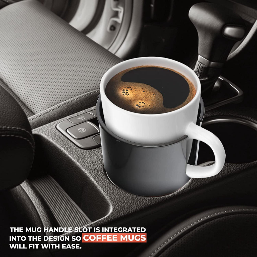 Cup Holder Expander - Fits Hydro Flasks 32/40 oz, Nalgene,  &amp; Large Bottles up to 3.8  Wide - for  up to 3.2  Wide - Black - BNO2