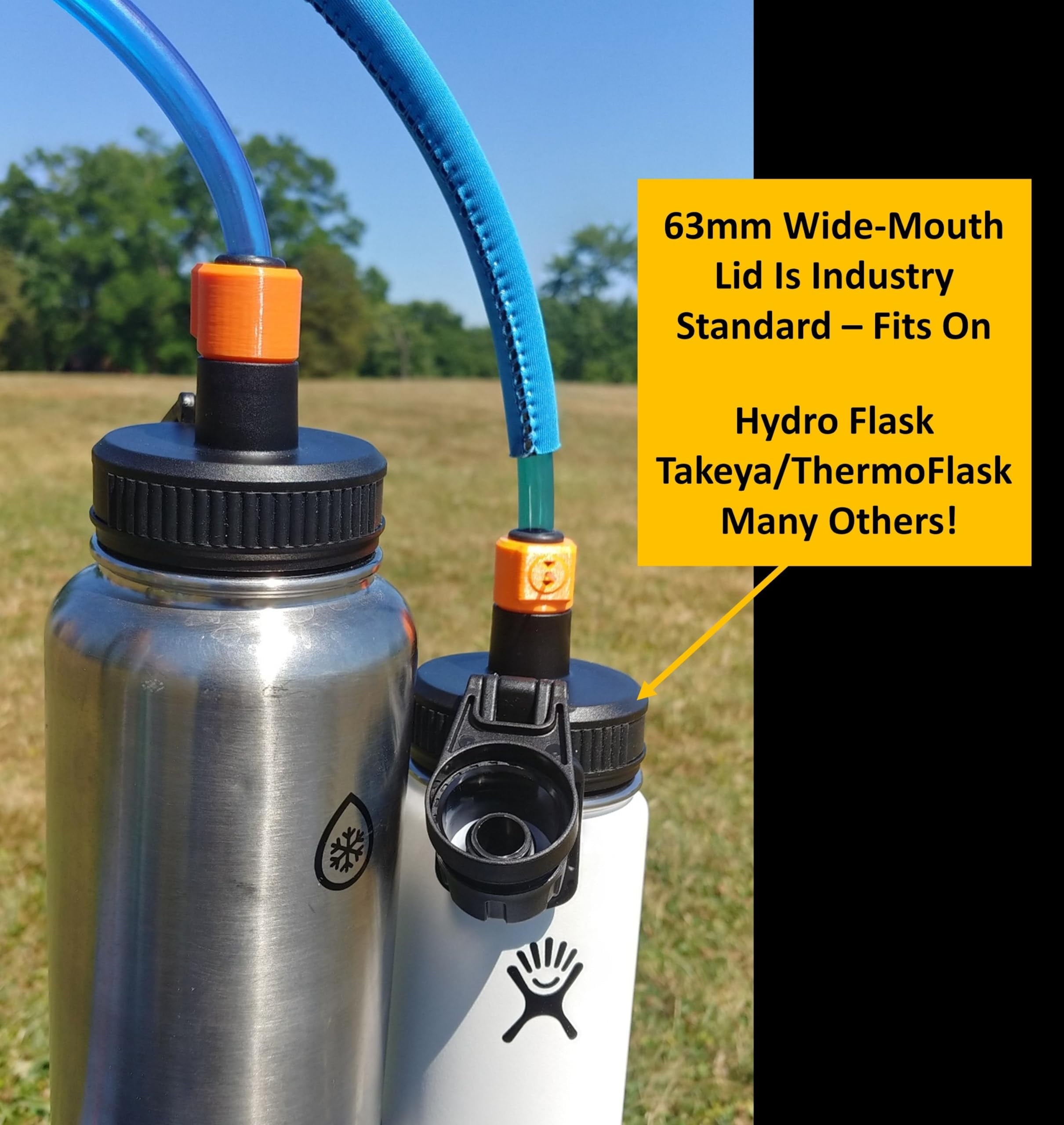 Universal Hydration Adapter for Nalgene Smartwater Bottles 28mm Wide Mouth, Flip Top Spout Lid with Loop, Hiking Running Cycling Accessory, Blue - O4BV