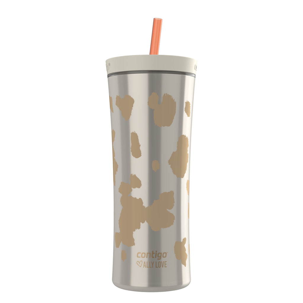 Contigo 20oz Shake &amp; Go Tumbler, Plastic with Straw, Oatmilk Cowhide Couture - NZ5G