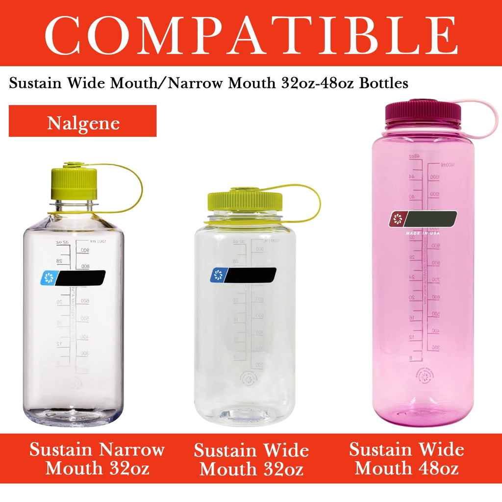 Linkidea 2 Pack Water Bottle Boot Compatible with Nalgene Sustain Wide Mouth 32oz/48oz, Narrow Mouth 32oz, Silicone Anti-Slip Bottle Bottom Bumper Protector (Red) - KHM5