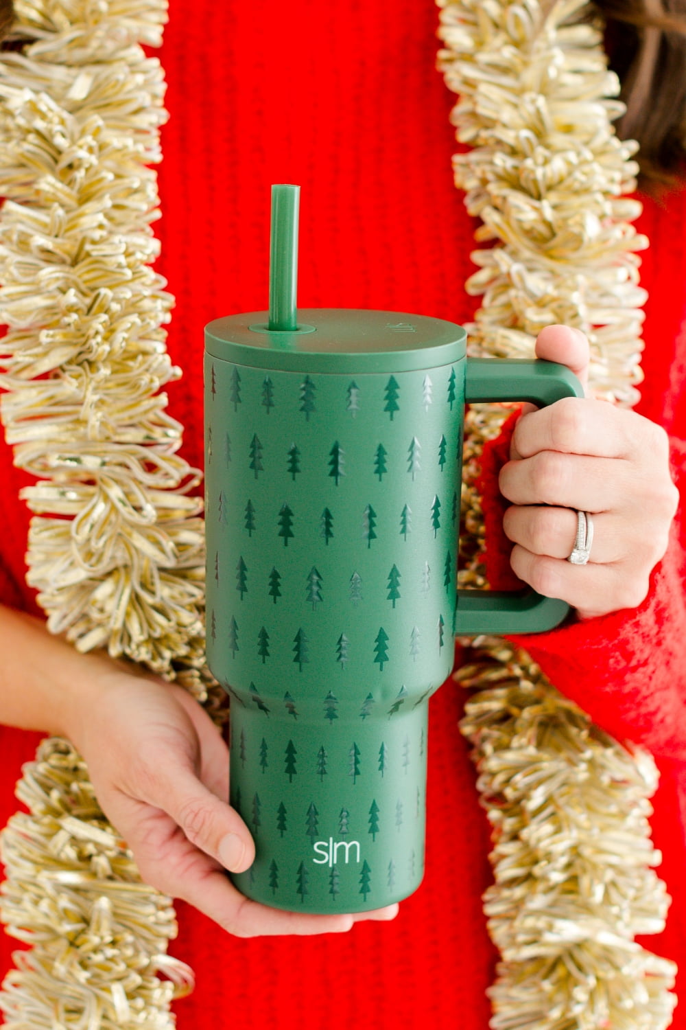 Simple Modern 30 fl oz Insulated Stainless Steel Trek Tumbler with Straw Lid | Seaglass Sage and Cream Checkmate - ON24
