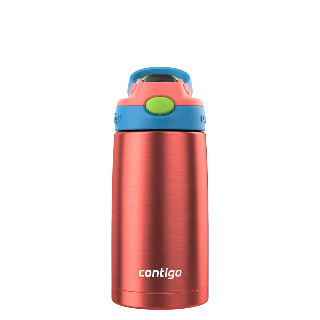 Contigo AUTOSPOUT Water Bottle, 13 oz, Coral Blue/Poppy - UJ69