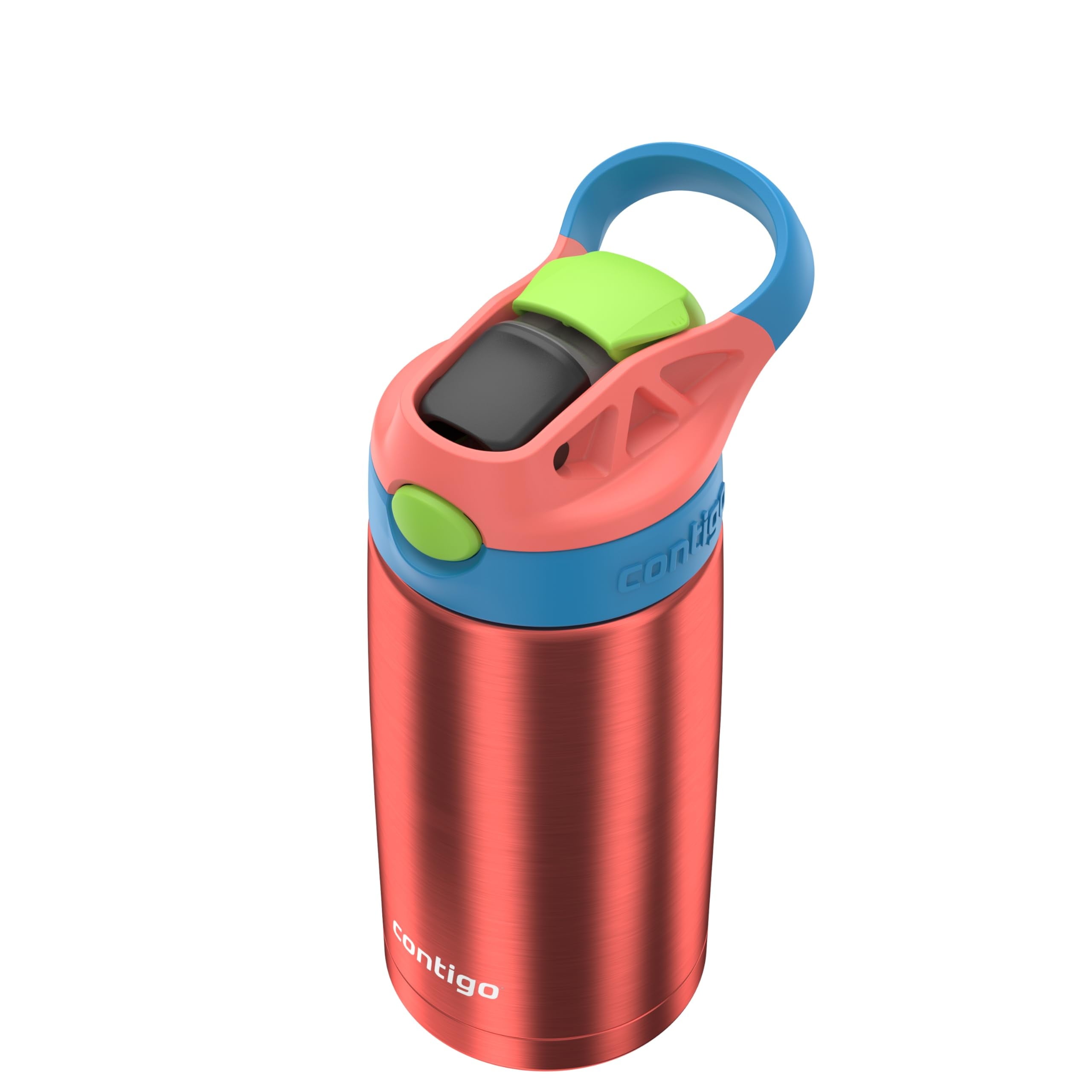 Contigo AUTOSPOUT Water Bottle, 13 oz, Coral Blue/Poppy - UJ69