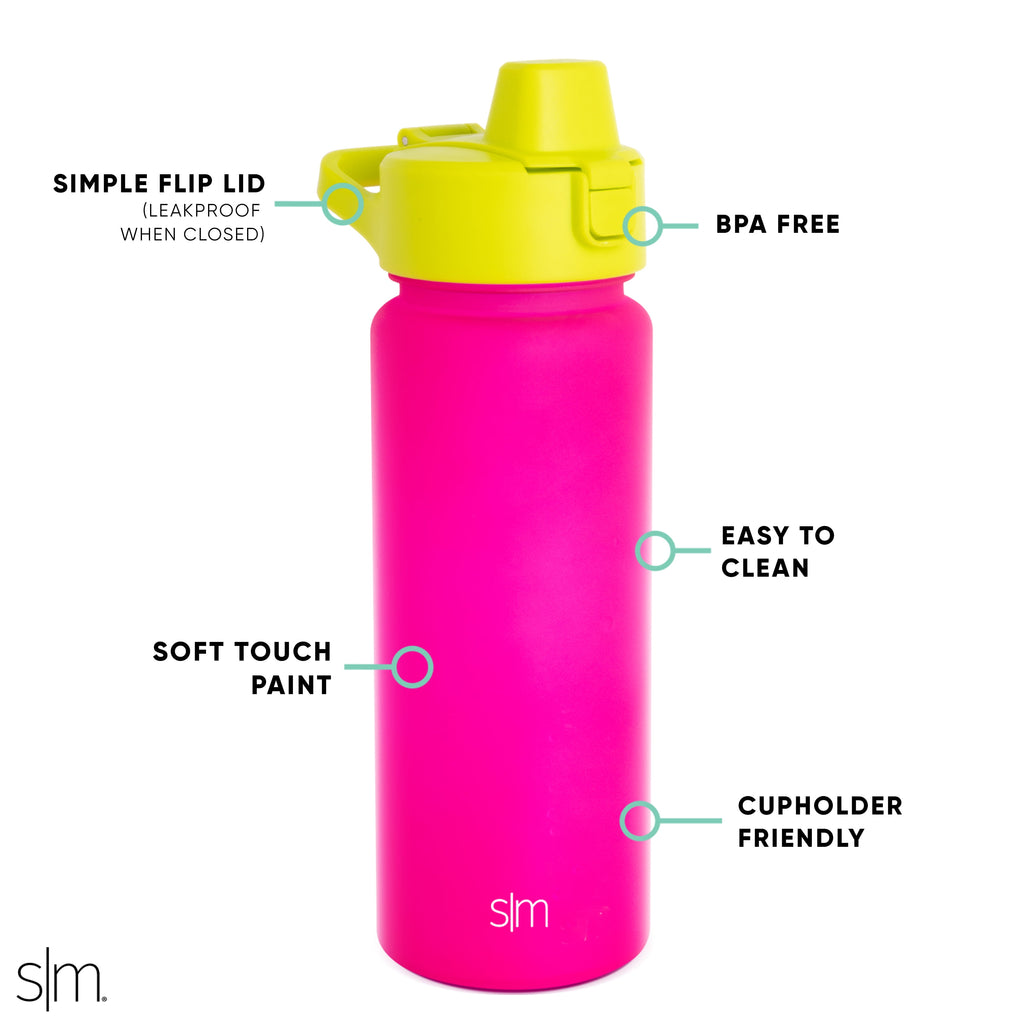 Simple Modern 22 fl oz Reusable Tritan Summit Water Bottle with Silicone Straw Lid|Raspberry Chartreuse - 3J5S