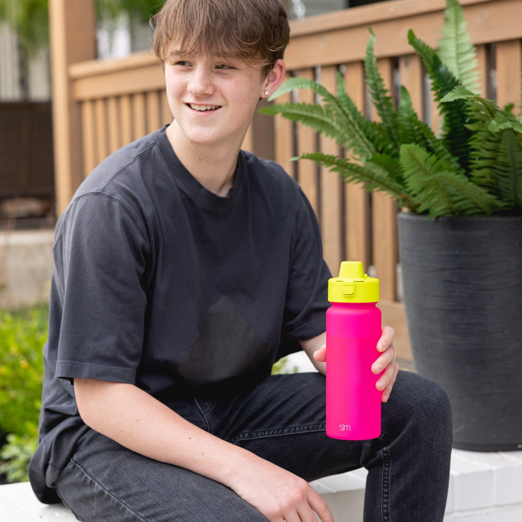 Simple Modern 22 fl oz Reusable Tritan Summit Water Bottle with Silicone Straw Lid|Raspberry Chartreuse - 3J5S