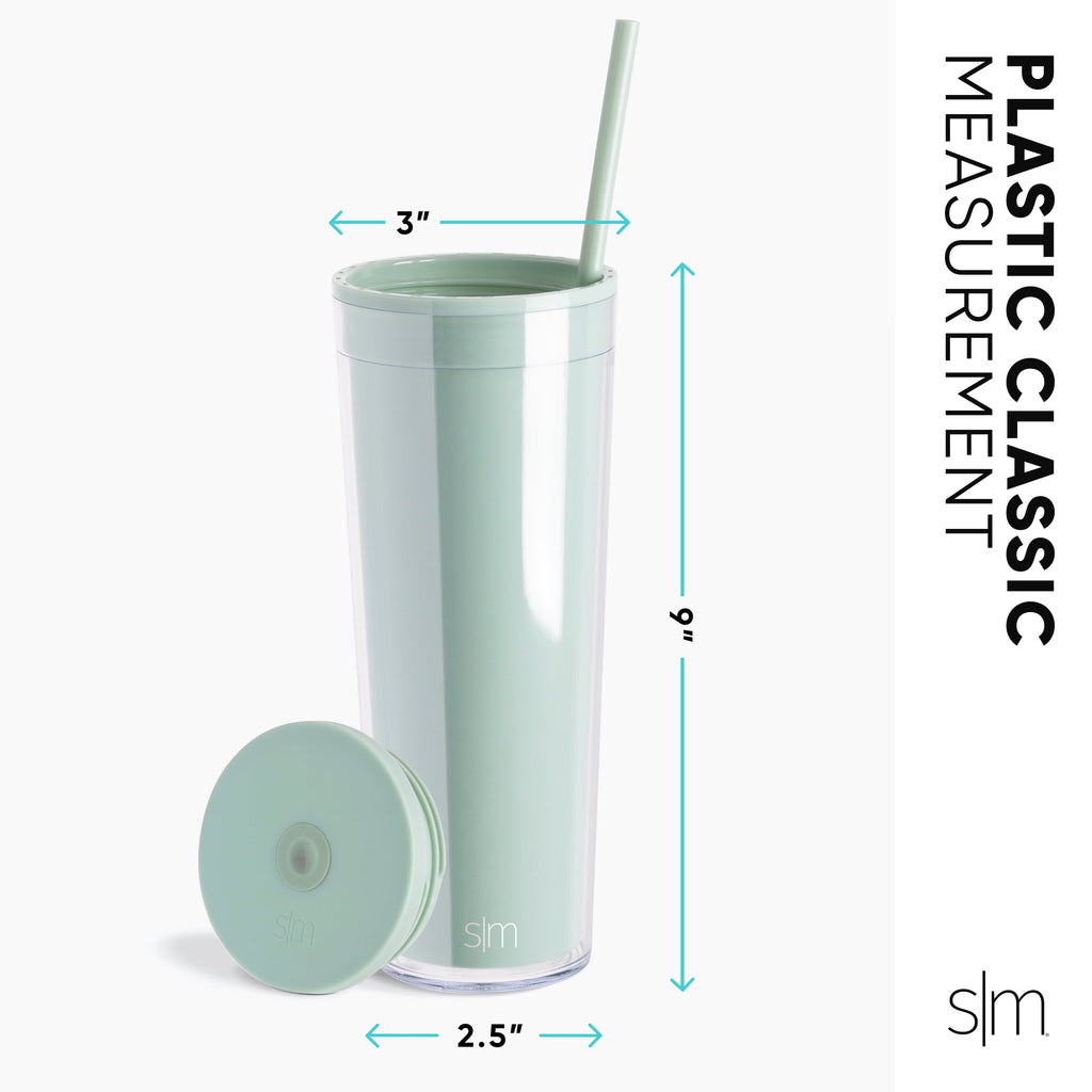 Simple Modern 24 fl oz Double Wall Plastic Classic Tumbler with Straw|Opalescent - I1LQ