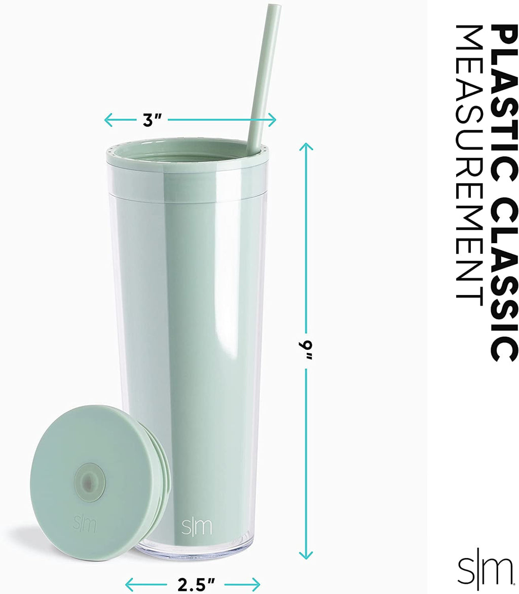 Simple Modern 24 fl oz Double Wall Plastic Classic Tumbler with Straw|Opalescent - I1LQ