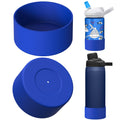 Linkidea 2 Pack Water Bottle Boot Compatible with CamelBak Eddy+20oz/25oz, Chute Mag 20oz/25oz, Carry Cap, Silicone Anti-Slip Bottle Bottom Bumper Protector (Navy Blue) - T66G
