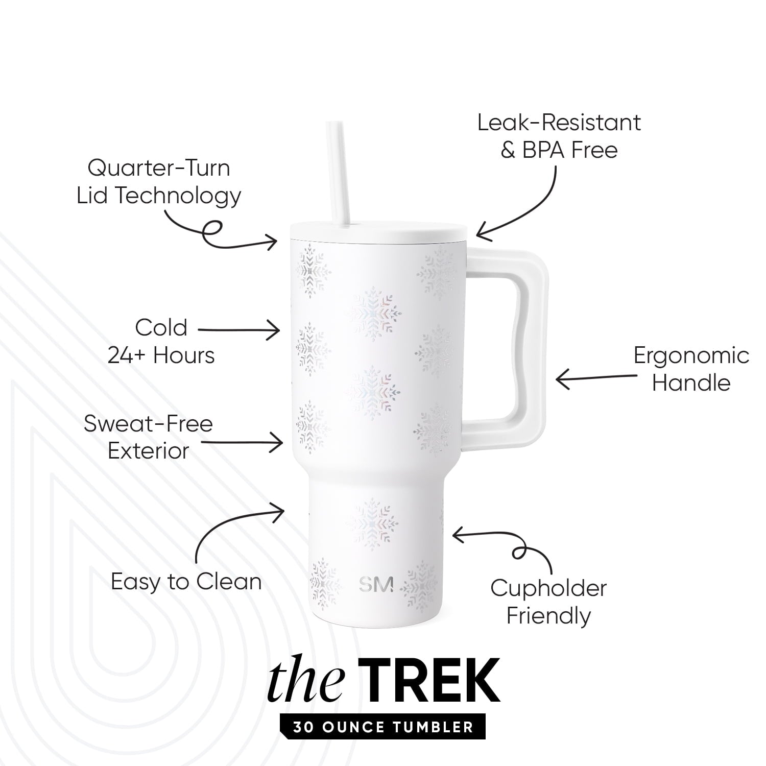 Simple Modern 30 fl oz Insulated Stainless Steel Trek Tumbler with Straw Lid | Seaglass Sage and Cream Checkmate - ON24