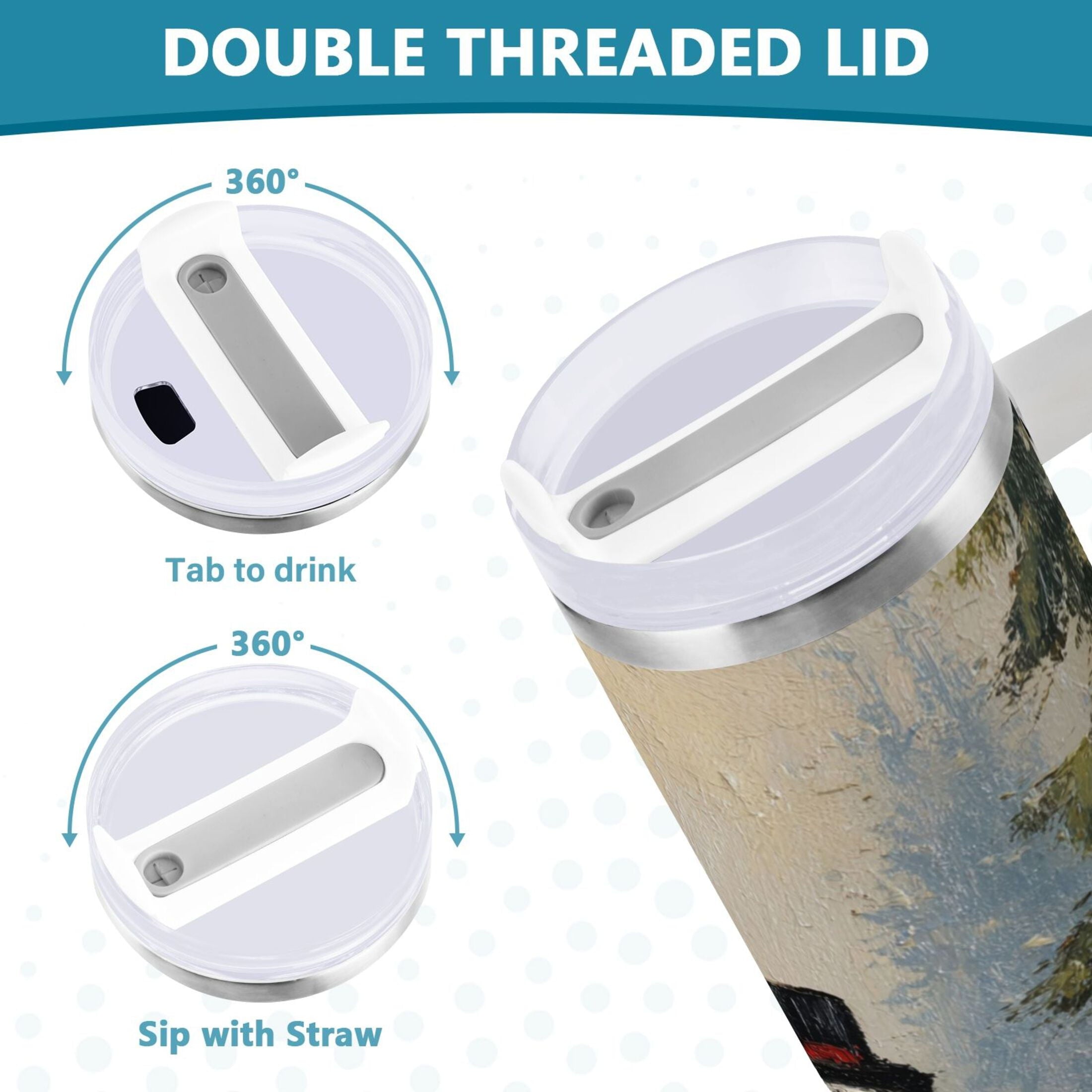 40 oz Insulated Stainless Steel Tumbler Double Wall Stainless Steel Tumbler with 2-Way Drinking Moody Snowman Couple - WRVS