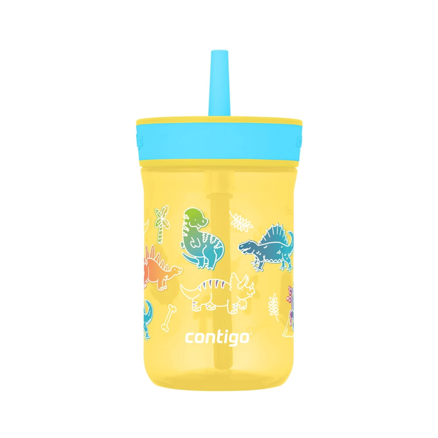 Contigo Kids Leighton Spill-Proof Tumbler with Straw, 14 oz, Yellow - RQX5