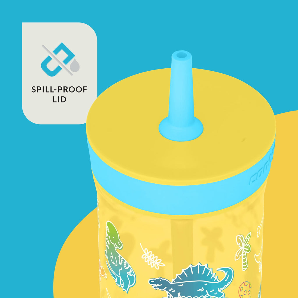 Contigo Kids Leighton Spill-Proof Tumbler with Straw, 14 oz, Yellow - RQX5
