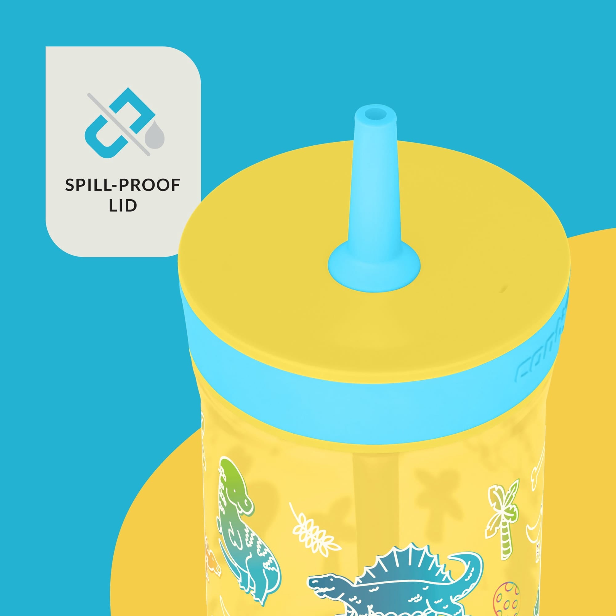 Contigo Kids Leighton Spill-Proof Tumbler with Straw, 14 oz, Yellow - RQX5