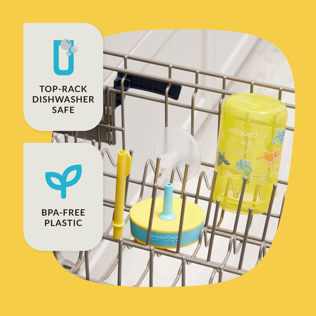 Contigo Kids Leighton Spill-Proof Tumbler with Straw, 14 oz, Yellow - RQX5