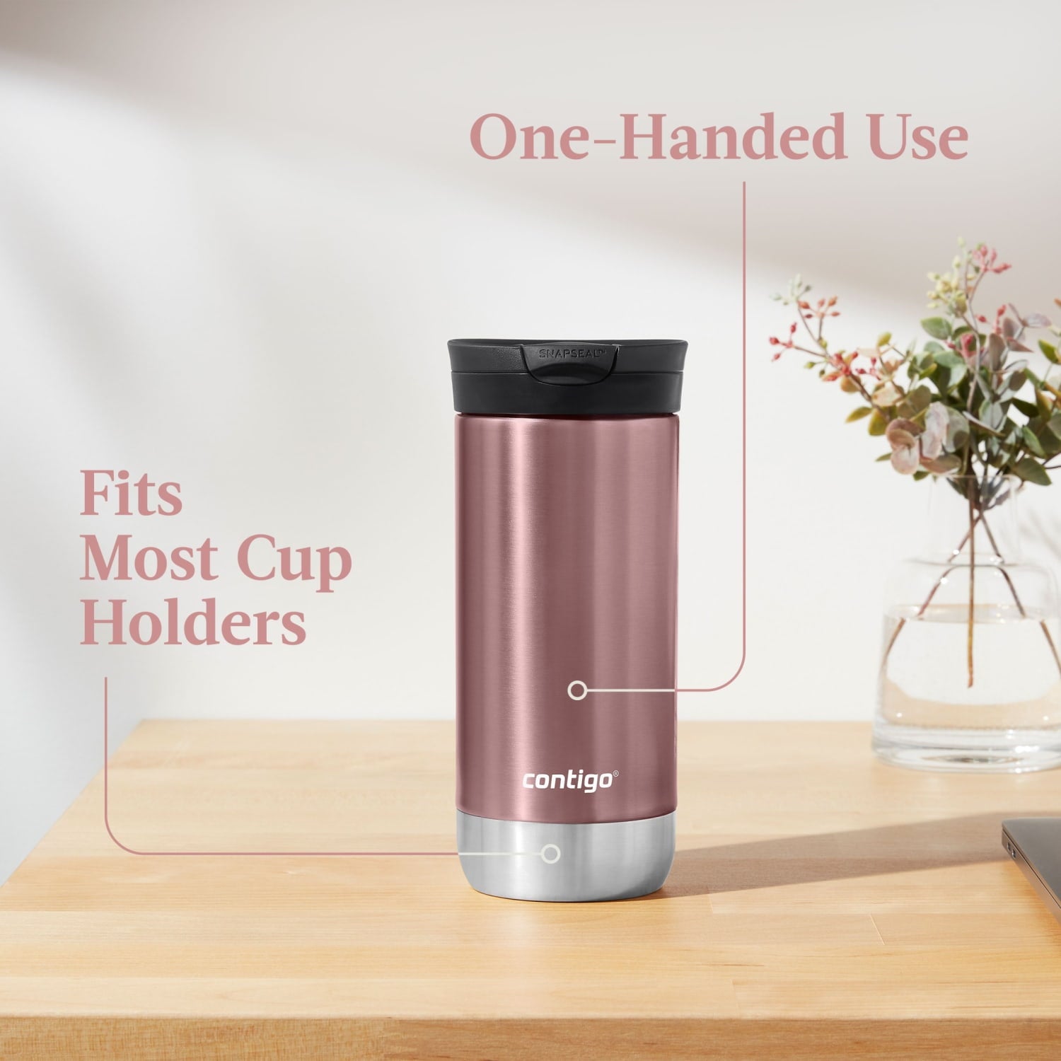 Contigo 16 oz. Huron 2.0 SnapSeal Stainless Steel Travel Mug - Licorice - ZQ5S