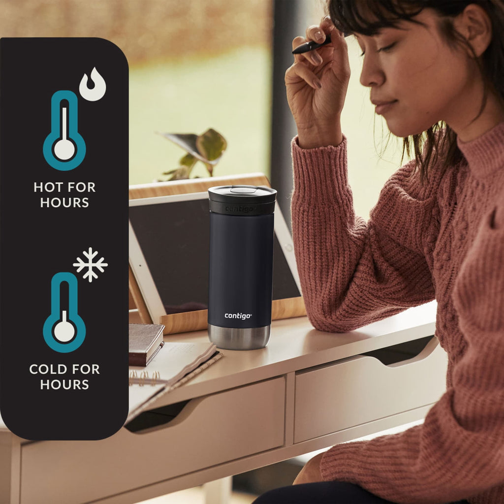 Contigo 16 oz. Huron 2.0 SnapSeal Stainless Steel Travel Mug - Licorice - ZQ5S
