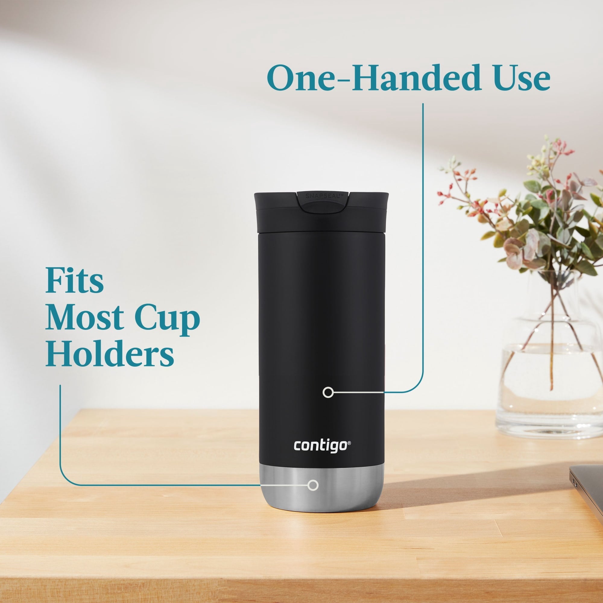 Contigo 16 oz. Huron 2.0 SnapSeal Stainless Steel Travel Mug - Licorice - ZQ5S