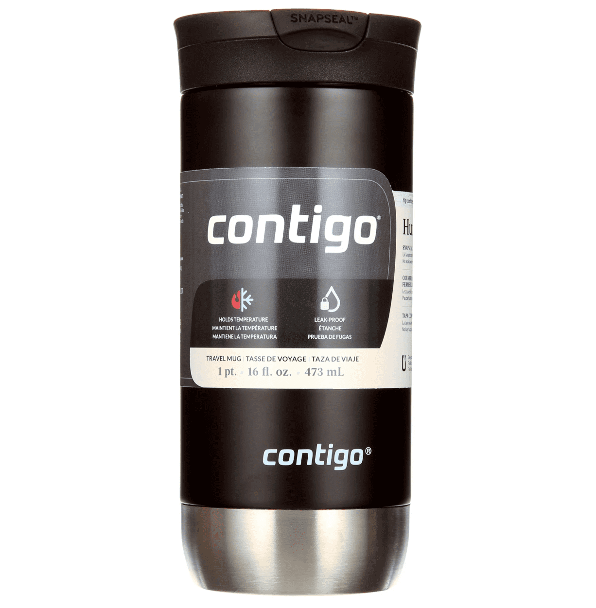Contigo 16 oz. Huron 2.0 SnapSeal Stainless Steel Travel Mug - Licorice - ZQ5S