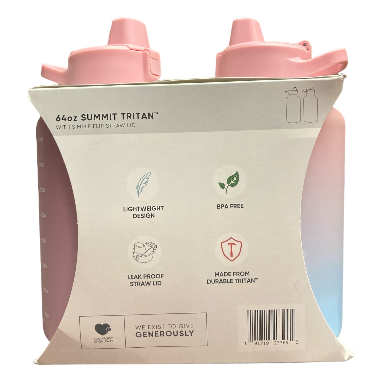 Simple Modern 64-oz Tritan Plastic Summit With Simple Flip Straw Lid 2 Pack (Sweet Taffy and Blush) - RHTF