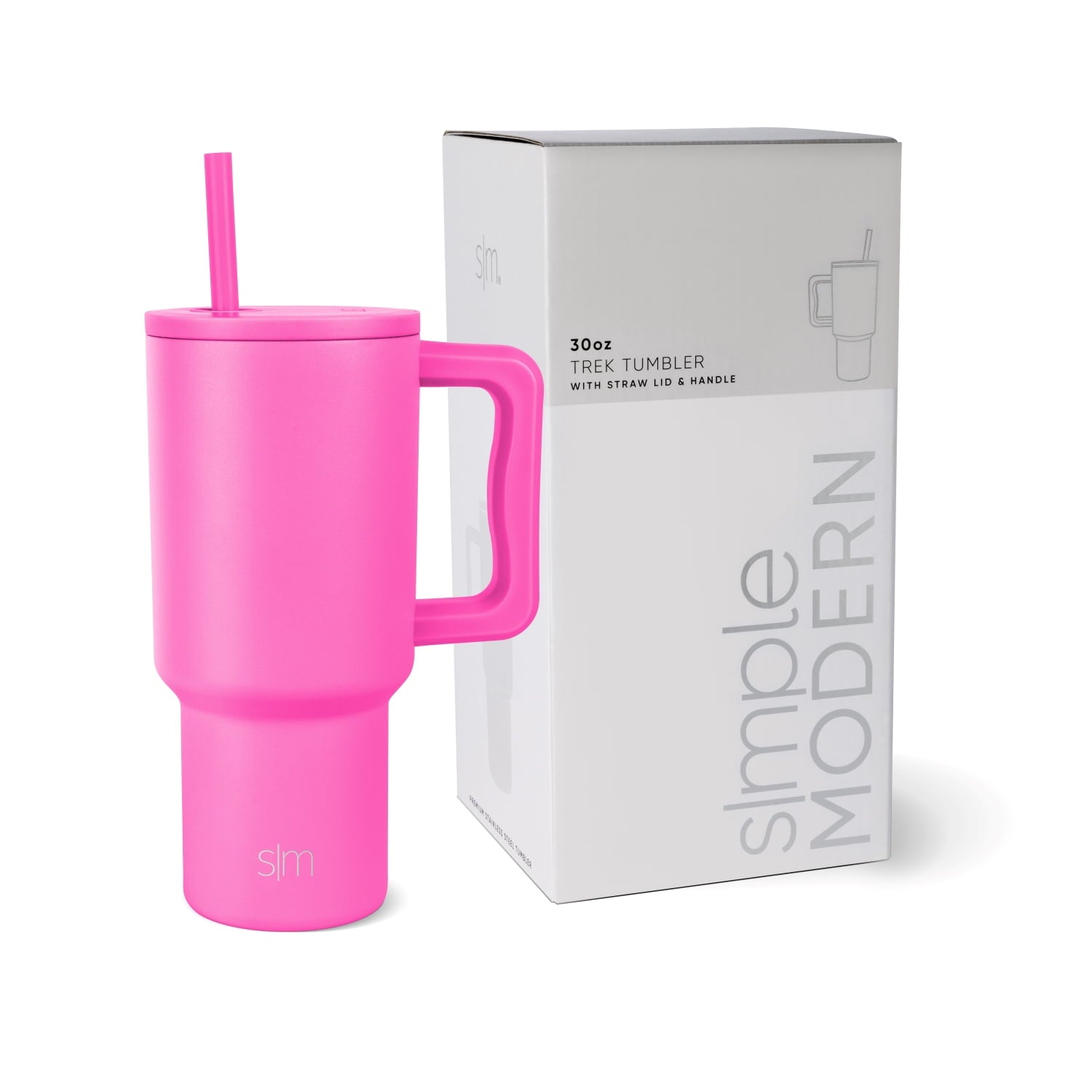 Simple Modern 30 fl oz Insulated Stainless Steel Trek Tumbler with Straw Lid | Cream Leopard - UWF6