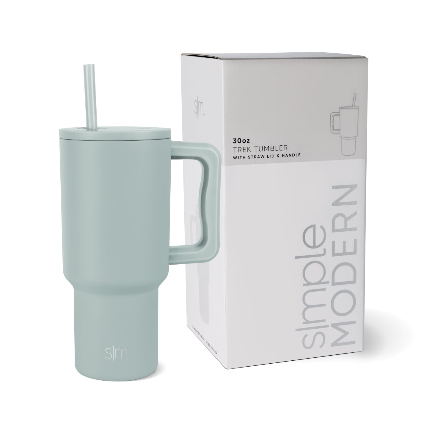 Simple Modern 30 fl oz Insulated Stainless Steel Trek Tumbler with Straw Lid | Cream Leopard - UWF6