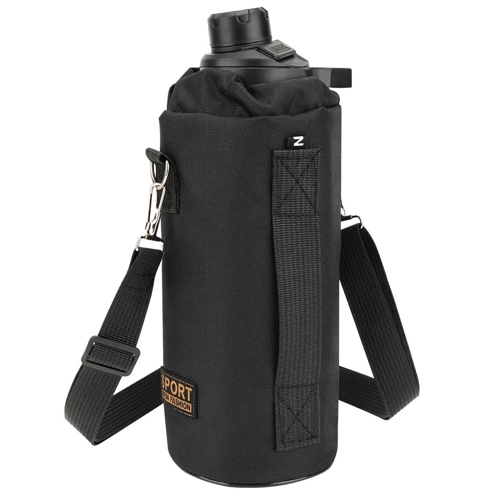 Linkidea Sports Water Bottle Carrier with Strap Compatible with Nalgene Sustain Tritan 48oz, CamelBak Chute Mag 50oz, Thick Waterbottle Cooler Bag Holder Shoulder Strap, Black - Q3E1