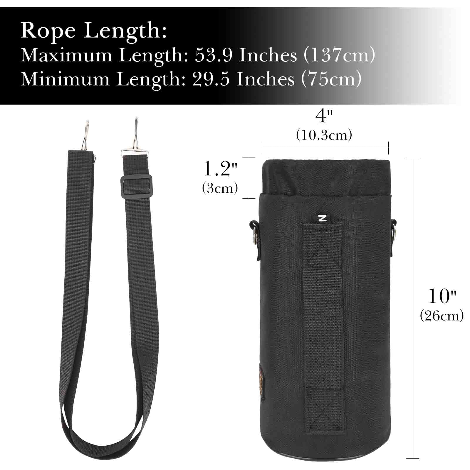Linkidea Sports Water Bottle Carrier with Strap Compatible with Nalgene Sustain Tritan 48oz, CamelBak Chute Mag 50oz, Thick Waterbottle Cooler Bag Holder Shoulder Strap, Black - Q3E1