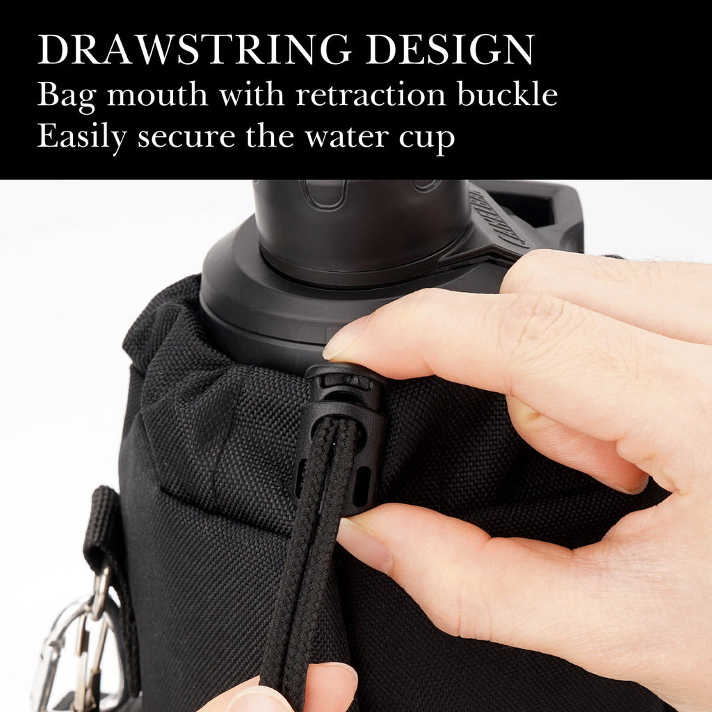 Linkidea Sports Water Bottle Carrier with Strap Compatible with Nalgene Sustain Tritan 48oz, CamelBak Chute Mag 50oz, Thick Waterbottle Cooler Bag Holder Shoulder Strap, Black - Q3E1