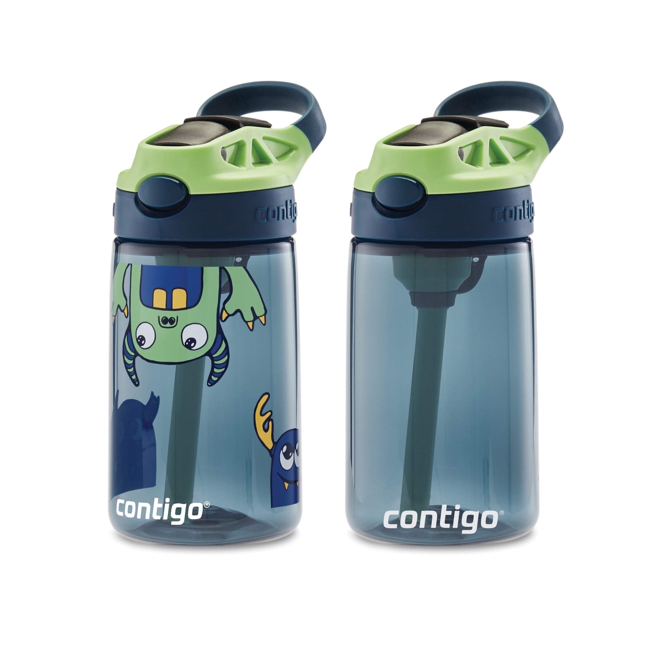Contigo Kids 2-Pack Straw Water Bottle, 14 oz - Dinos/Sharks - 5A7U