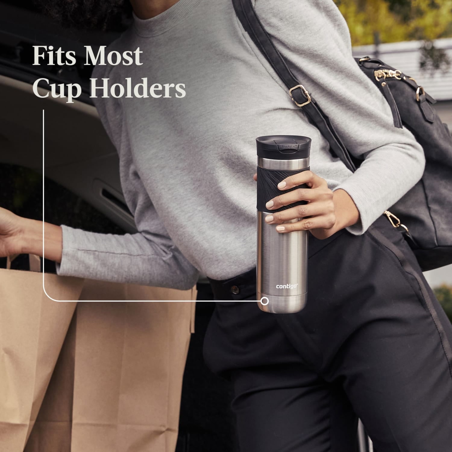 Contigo Byron 2.0 Stainless Steel Travel Mug with SNAPSEAL Lid and Grip in Black, 24 fl oz. - 6Q2C