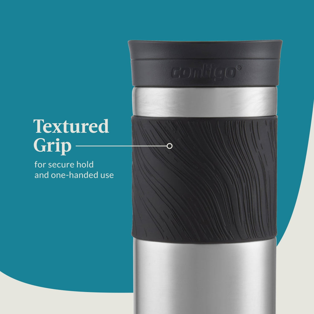 Contigo Byron 2.0 Stainless Steel Travel Mug with SNAPSEAL Lid and Grip in Black, 24 fl oz. - 6Q2C