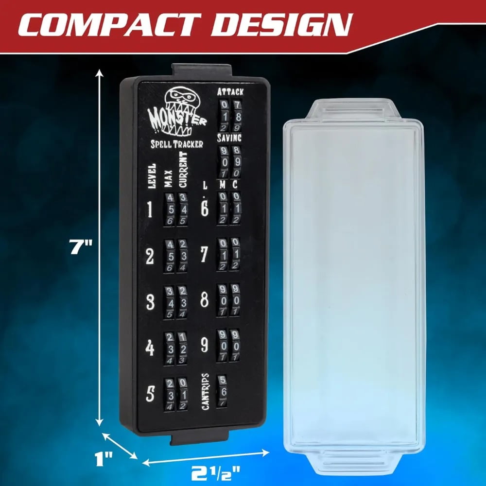 Ultimate RPG Spell Tracker for DND- Easily Keep Track of All Magic Stats, Levels, Modifiers Easily w Adjustable Place-Locking Dials &amp; Protective Cover- Compatible w Dungeons Dragons 5e Tabletop Games - X5A4