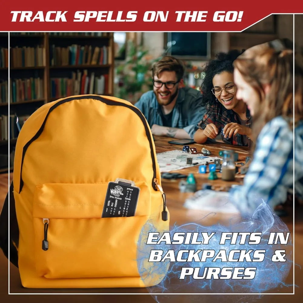 Ultimate RPG Spell Tracker for DND- Easily Keep Track of All Magic Stats, Levels, Modifiers Easily w Adjustable Place-Locking Dials &amp; Protective Cover- Compatible w Dungeons Dragons 5e Tabletop Games - X5A4