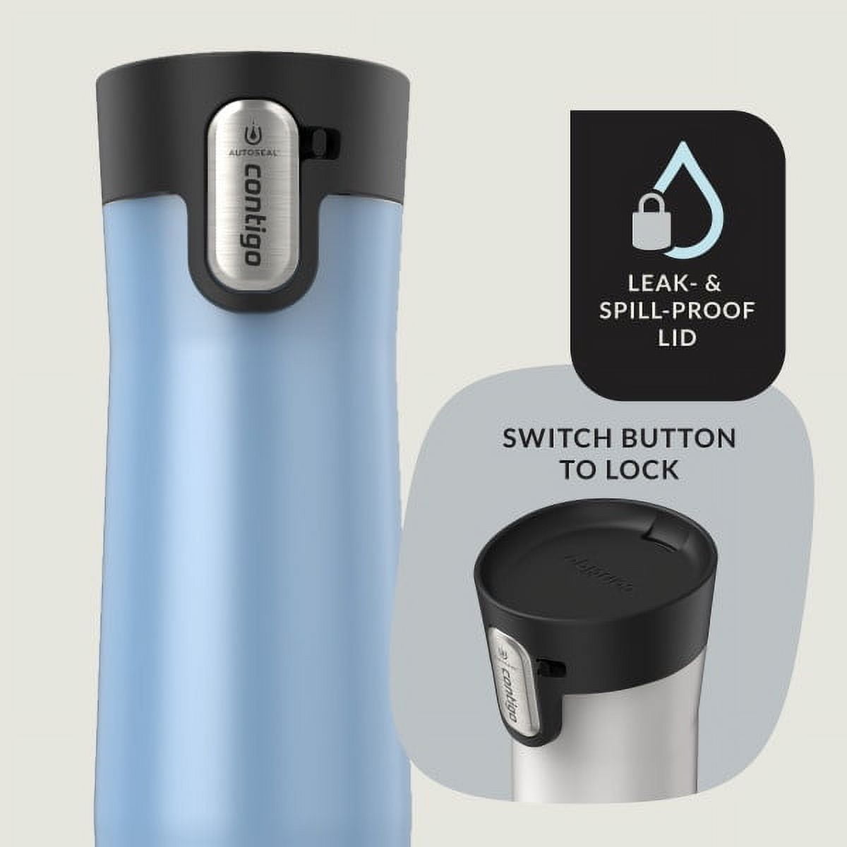 Contigo AUTOSEAL West Loop Vacuum-Insulated Stainless Steel Travel Mug with Easy-Clean Lid, 20 oz, Crystal Lakeside &amp; Crystal Agave, 2-Pack - 9N5U
