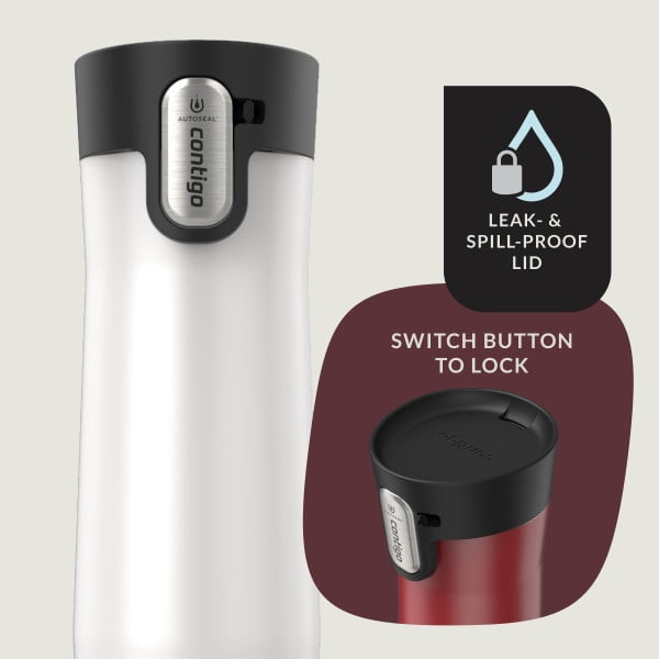 Contigo AUTOSEAL West Loop Vacuum-Insulated Stainless Steel Travel Mug with Easy-Clean Lid, 20 oz, Crystal Lakeside &amp; Crystal Agave, 2-Pack - 9N5U