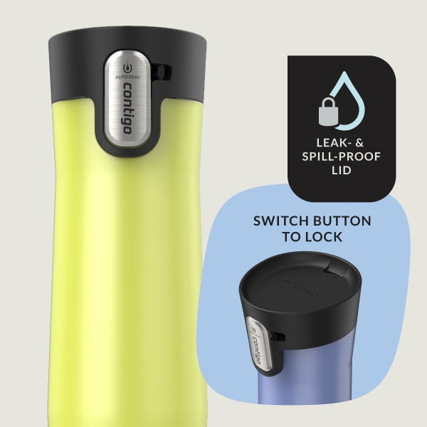 Contigo AUTOSEAL West Loop Vacuum-Insulated Stainless Steel Travel Mug with Easy-Clean Lid, 20 oz, Crystal Lakeside &amp; Crystal Agave, 2-Pack - 9N5U