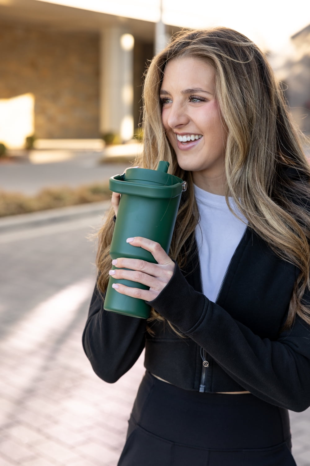 Simple Modern 30 fl oz Insulated Stainless Steel Trek Pivot Tumbler with Straw Lid and Top Handle|Forest - LCNF