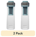 (2 pack) Contigo Clybourn Plastic FreeFlow Filter Water Bottle with AUTOSEAL Lid 24 oz., Salt, with Replacable Filter - 4VL8