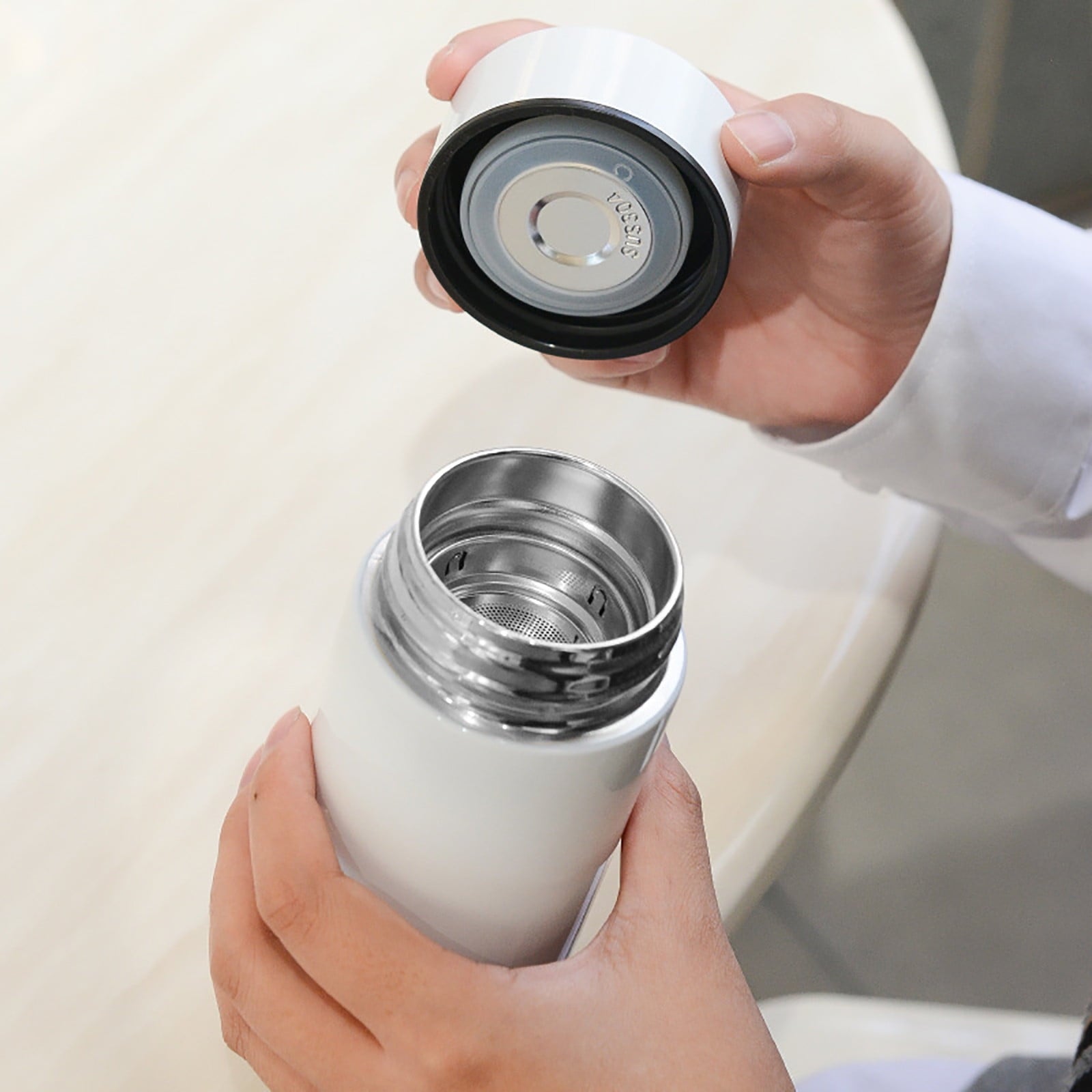 Stainless Steel Insulation Cup Cute Mini Portable Children Student Water Bottle Coffee Travel Mug LED Temperature Display Double Walled Vacuum Long Lasting Insulation - G4N6