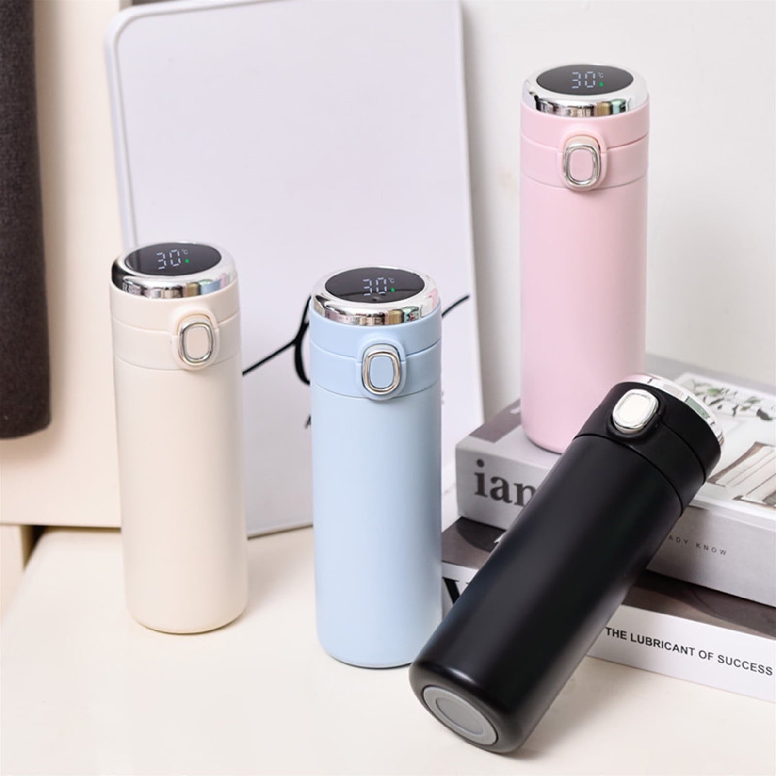 Stainless Steel Insulation Cup Cute Mini Portable Children Student Water Bottle Coffee Travel Mug LED Temperature Display Double Walled Vacuum Long Lasting Insulation - G4N6