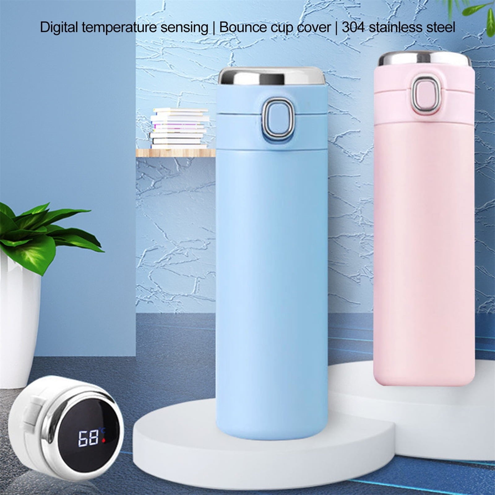 Stainless Steel Insulation Cup Cute Mini Portable Children Student Water Bottle Coffee Travel Mug LED Temperature Display Double Walled Vacuum Long Lasting Insulation - G4N6