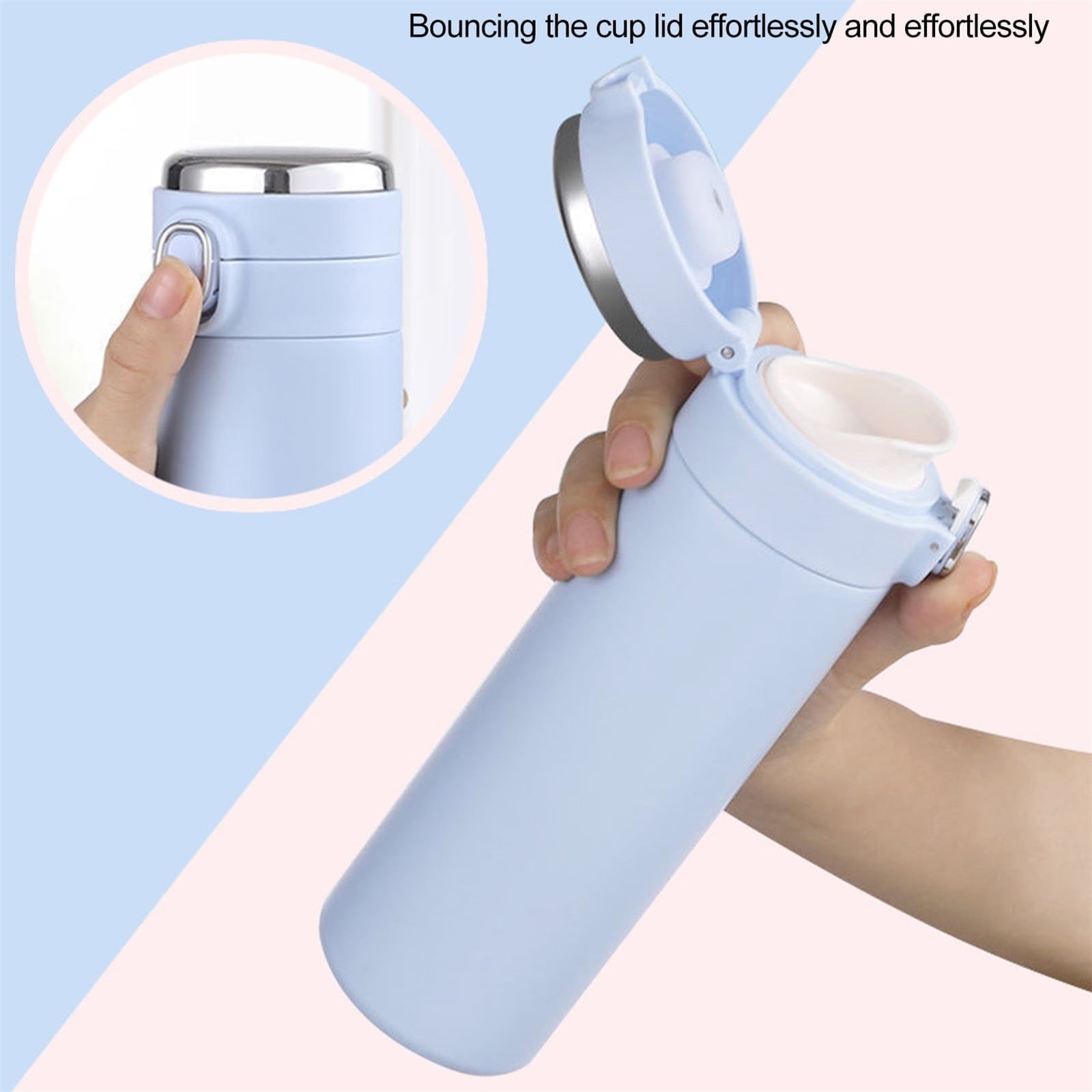 Stainless Steel Insulation Cup Cute Mini Portable Children Student Water Bottle Coffee Travel Mug LED Temperature Display Double Walled Vacuum Long Lasting Insulation - G4N6