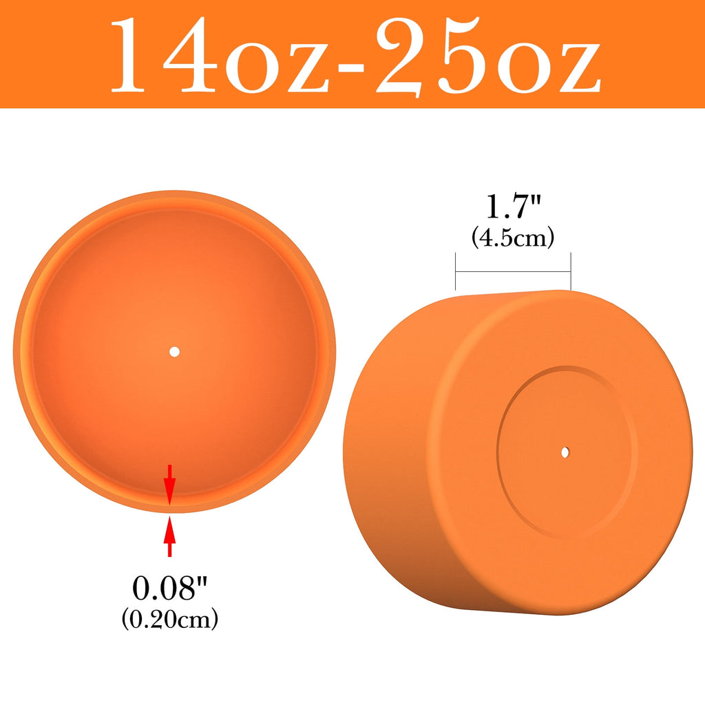 Linkidea 2 Pack Water Bottle Boot Compatible with CamelBak Eddy+20oz/25oz, Chute Mag 20oz/25oz, Carry Cap, Silicone Anti-Slip Bottle Bottom Bumper Protector (Orange) - WHY4
